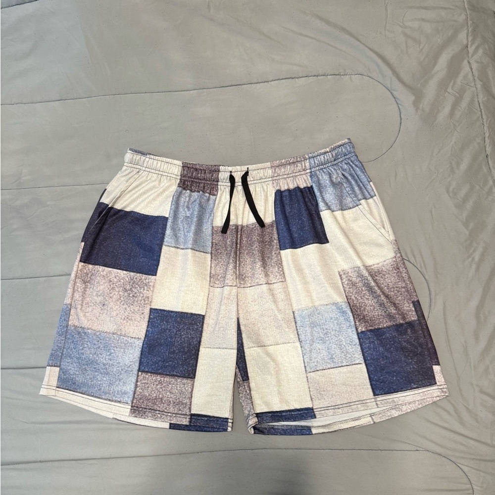 Men's Graphic Color Block Patchwork Shorts Summer Shorts Size 3XL - Picture 2 of 3